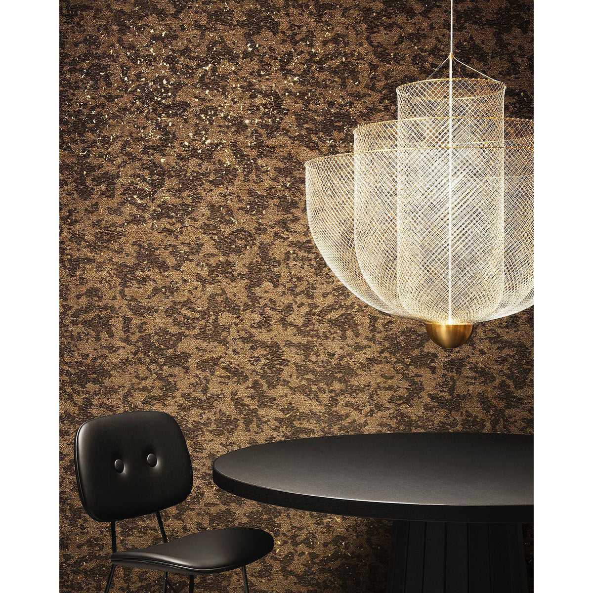 Meshmatics Chandelier - Tiered Woven Wire Netting LED Pendant