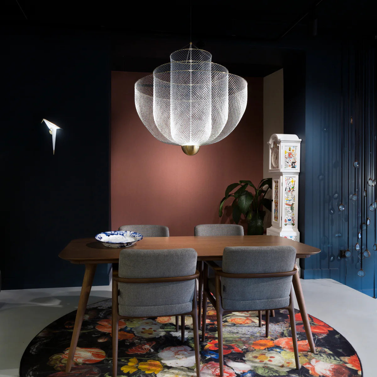 Meshmatics Chandelier - Tiered Woven Wire Netting LED Pendant