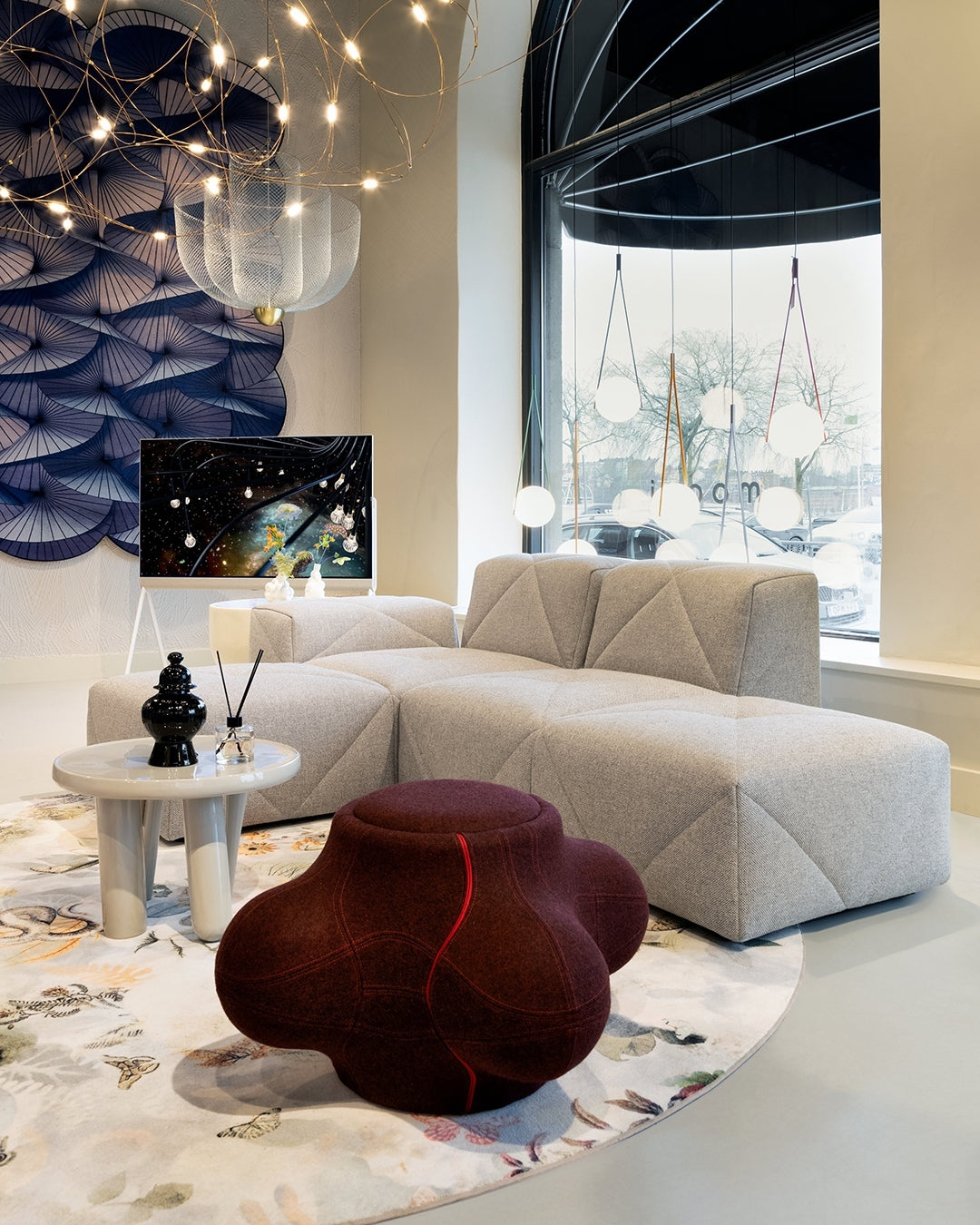 Meshmatics Chandelier - Tiered Woven Wire Netting LED Pendant