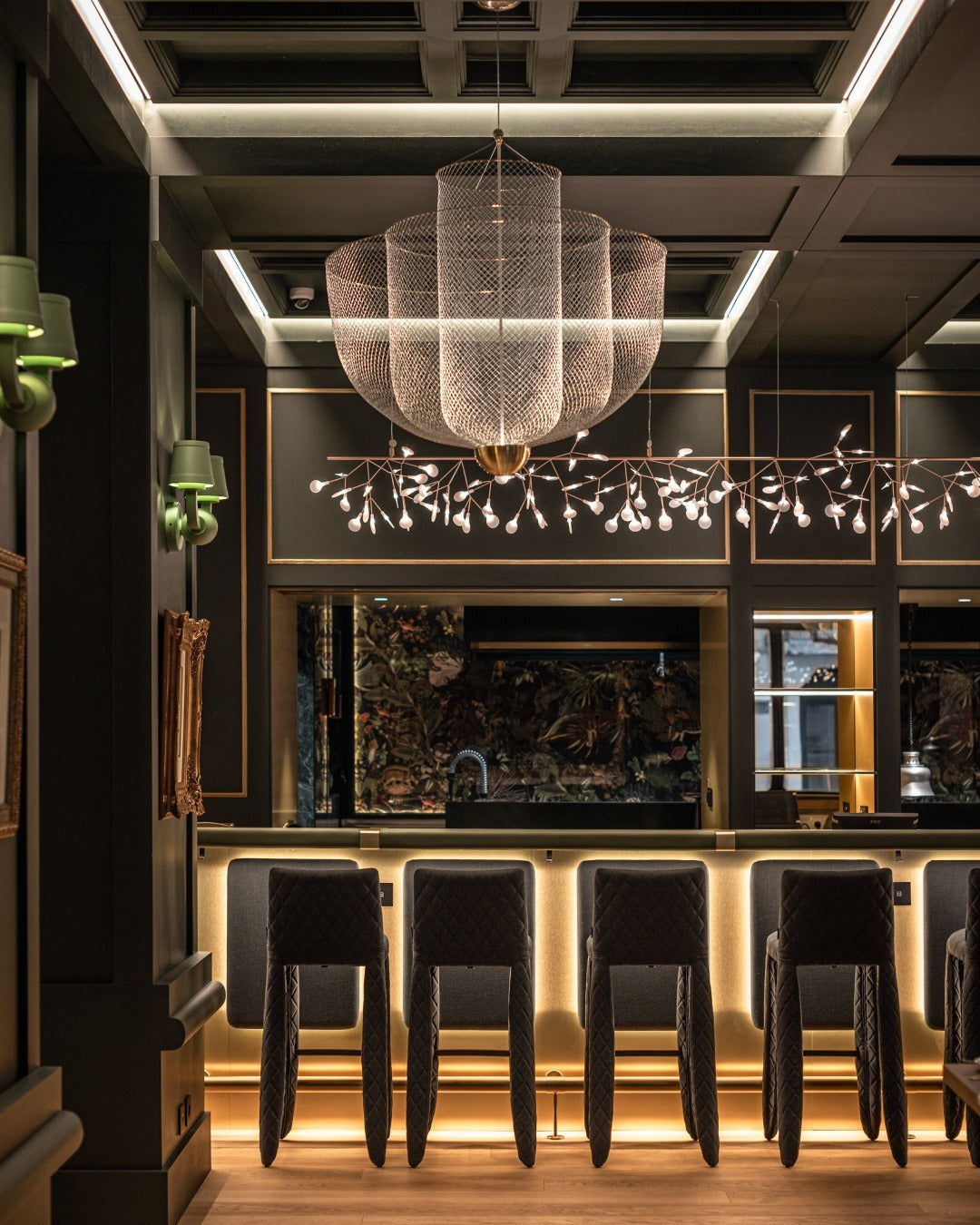 Meshmatics Chandelier - Tiered Woven Wire Netting LED Pendant