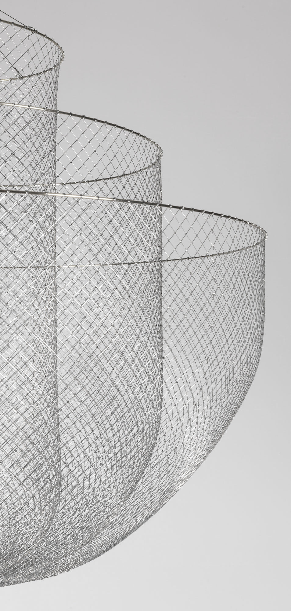 Meshmatics Chandelier - Tiered Woven Wire Netting LED Pendant