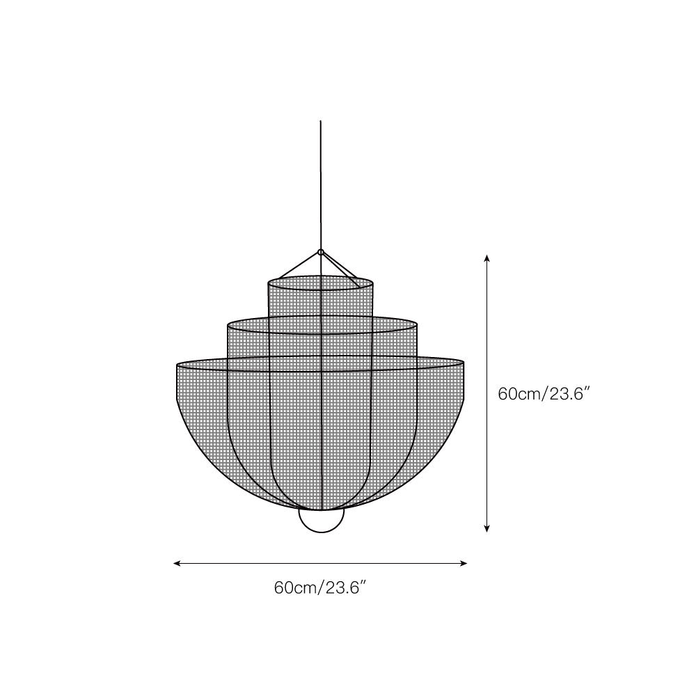 Meshmatics Chandelier - Tiered Woven Wire Netting LED Pendant