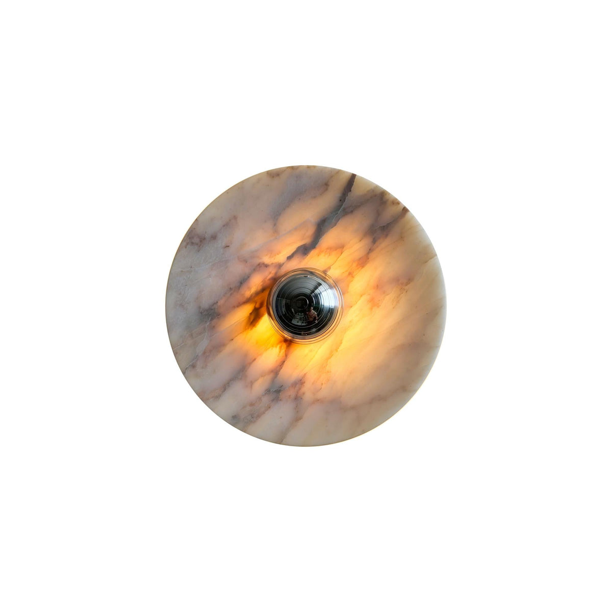 Calacatta Marble Wall Lamp – Minimalist Circular White Marble & Chrome LED Sconce