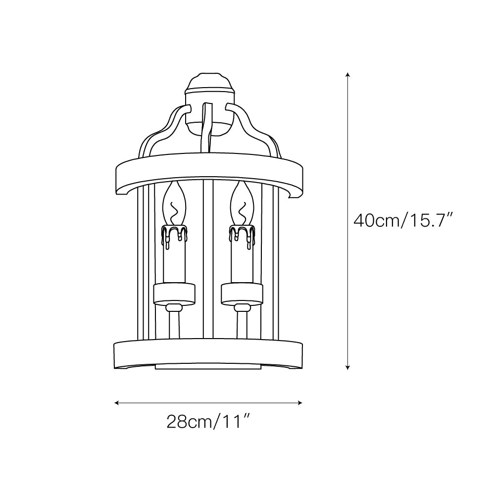 Messina Wall Lamp - Modern Wood & Metal Dual-Light Wall Sconce