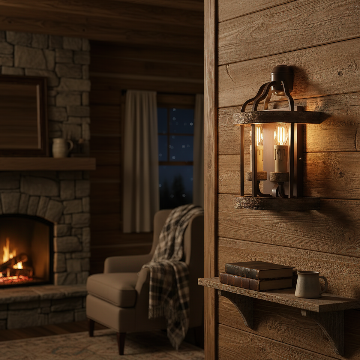 Messina Wall Lamp - Modern Wood & Metal Dual-Light Wall Sconce