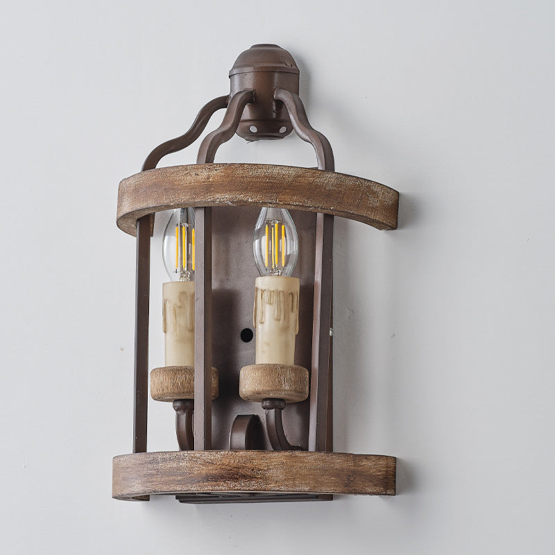 Messina Wall Lamp - Modern Wood & Metal Dual-Light Wall Sconce