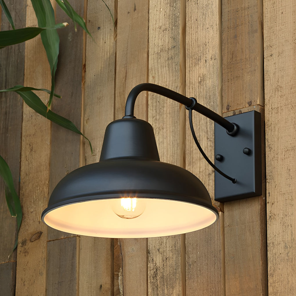 Vintage Trumpet Shaped Outdoor Wall Sconce – Retro Iron Architectural Lamp