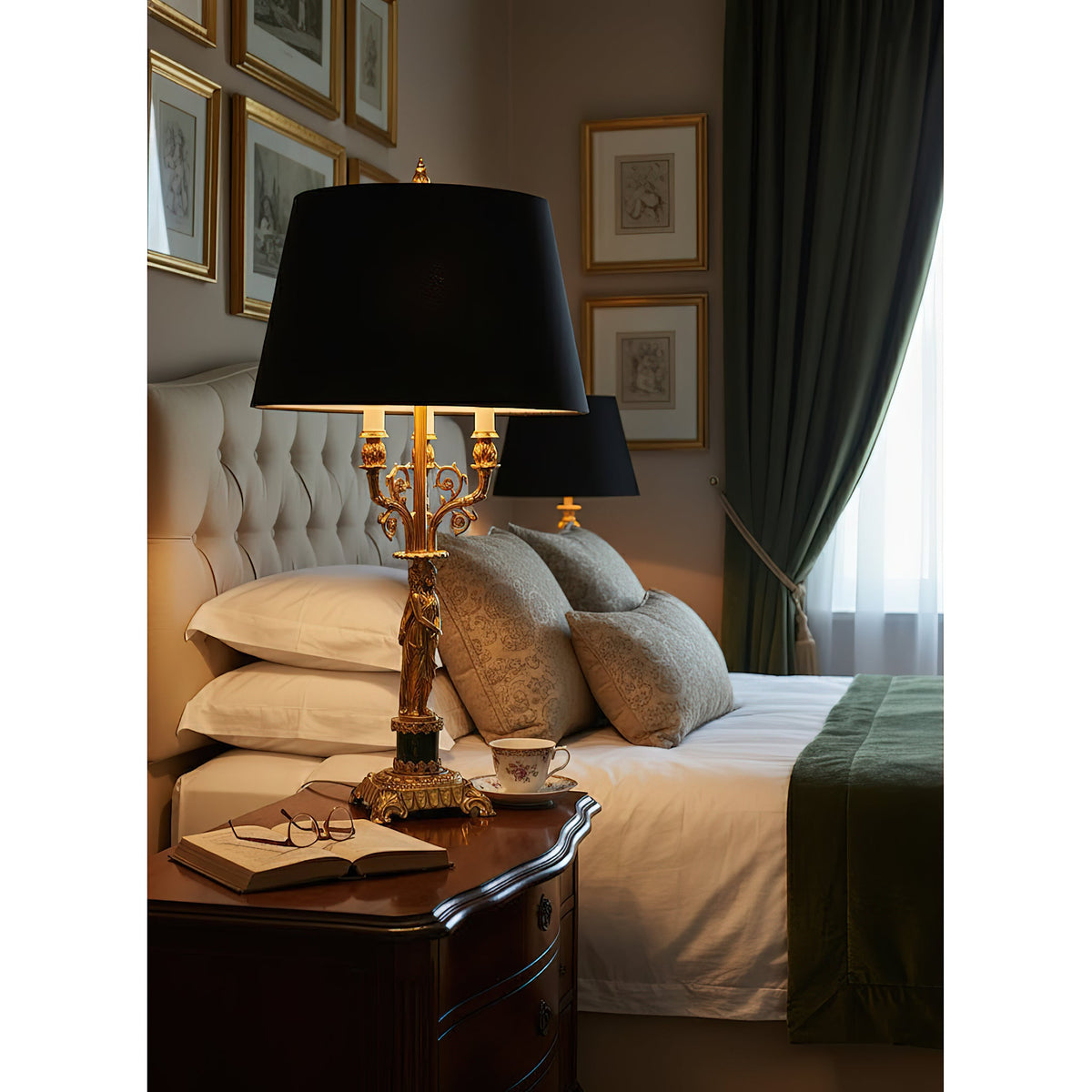 Metamorphosis Table Lamp - Sculptural Brass & Marble Base Light | Bowielight