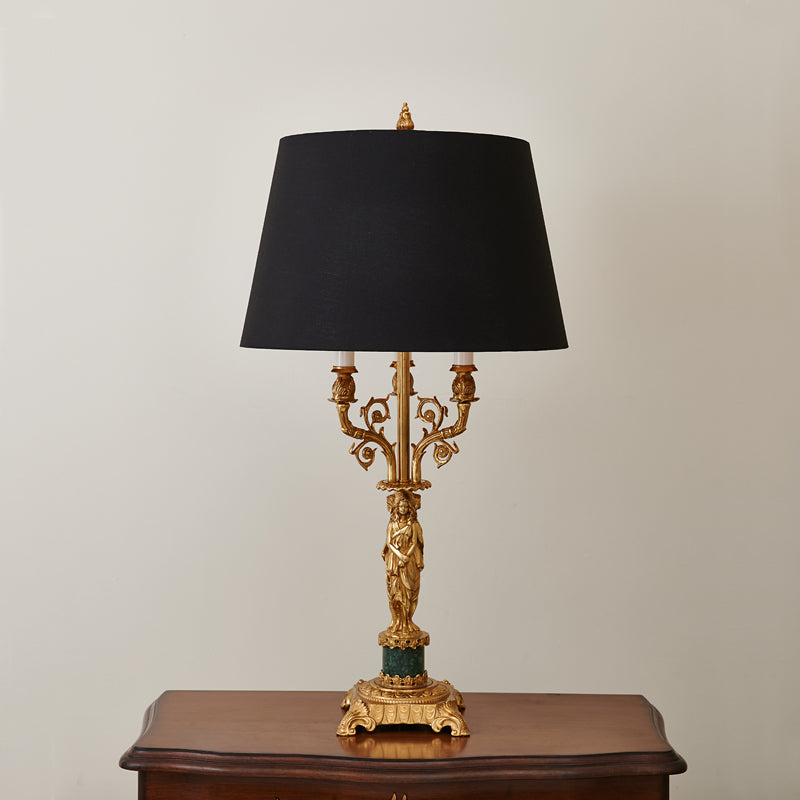 Metamorphosis Table Lamp - Sculptural Brass & Marble Base Light | Bowielight