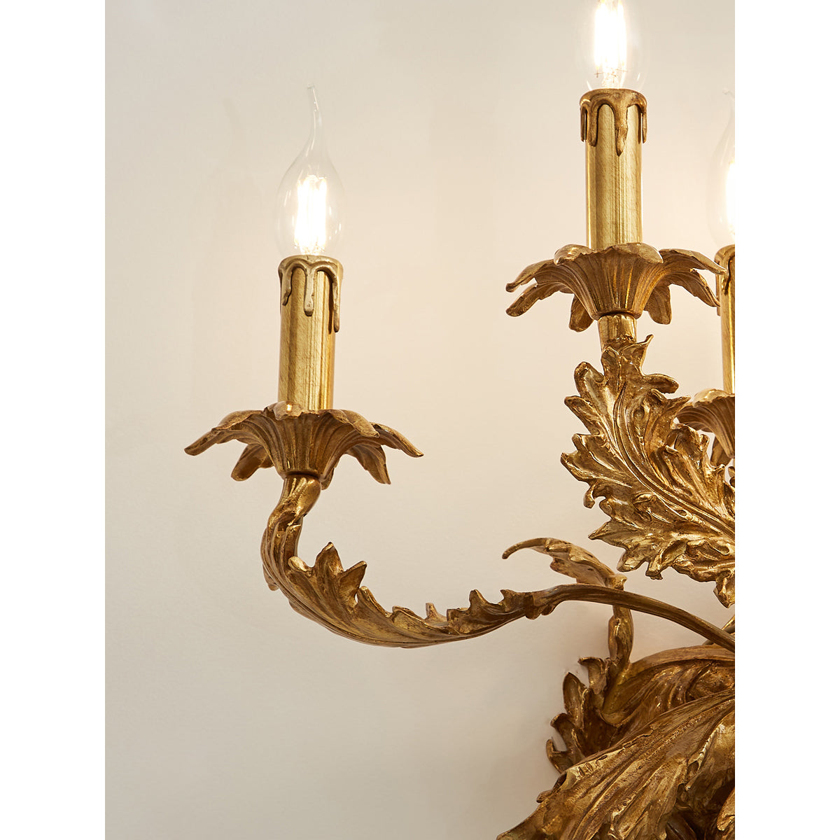 Metropolitan Candle Wall Lamp - 5-Light Brass Candelabra Wall Sconce