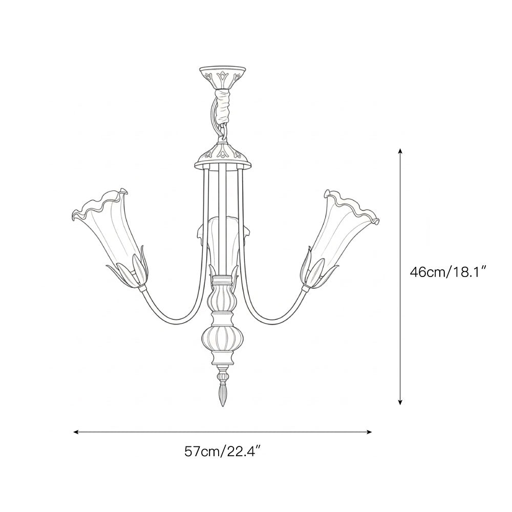 Meyda Chandelier - Sleek Metal & Warm Glass Shade Pendant