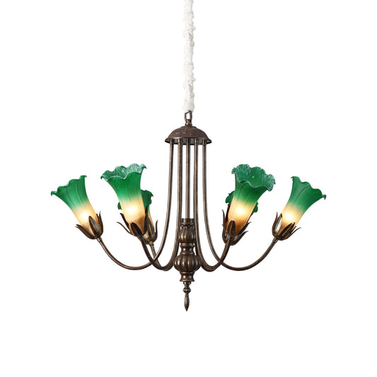Meyda Chandelier - Sleek Metal & Warm Glass Shade Pendant