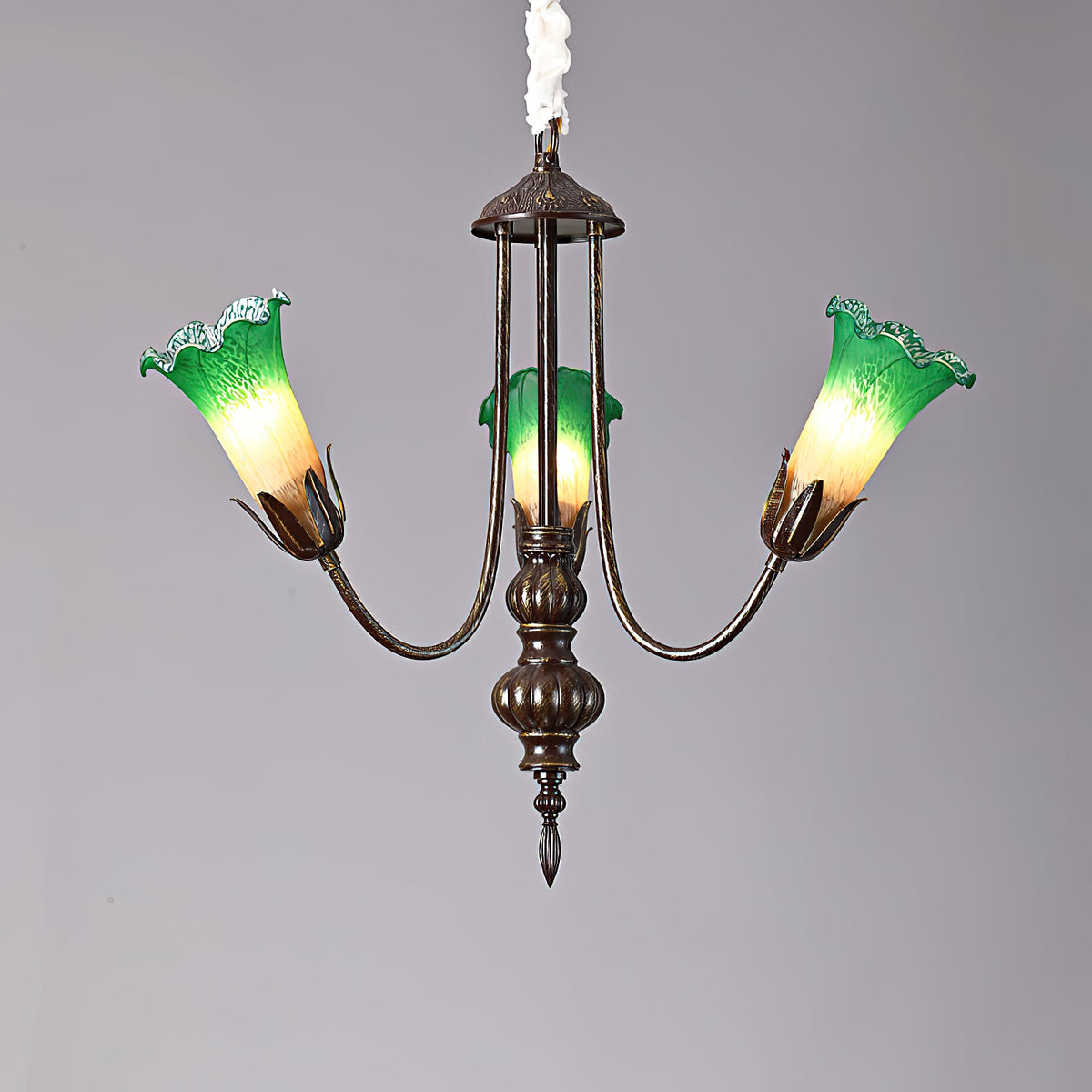 Meyda Chandelier - Sleek Metal & Warm Glass Shade Pendant