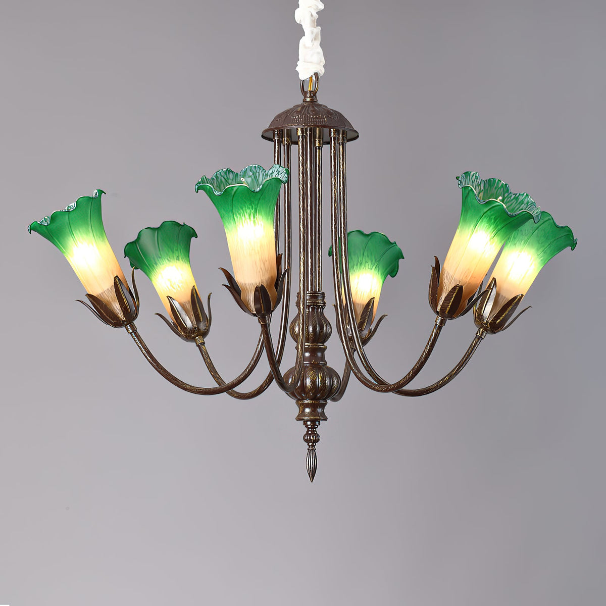 Meyda Chandelier - Sleek Metal & Warm Glass Shade Pendant