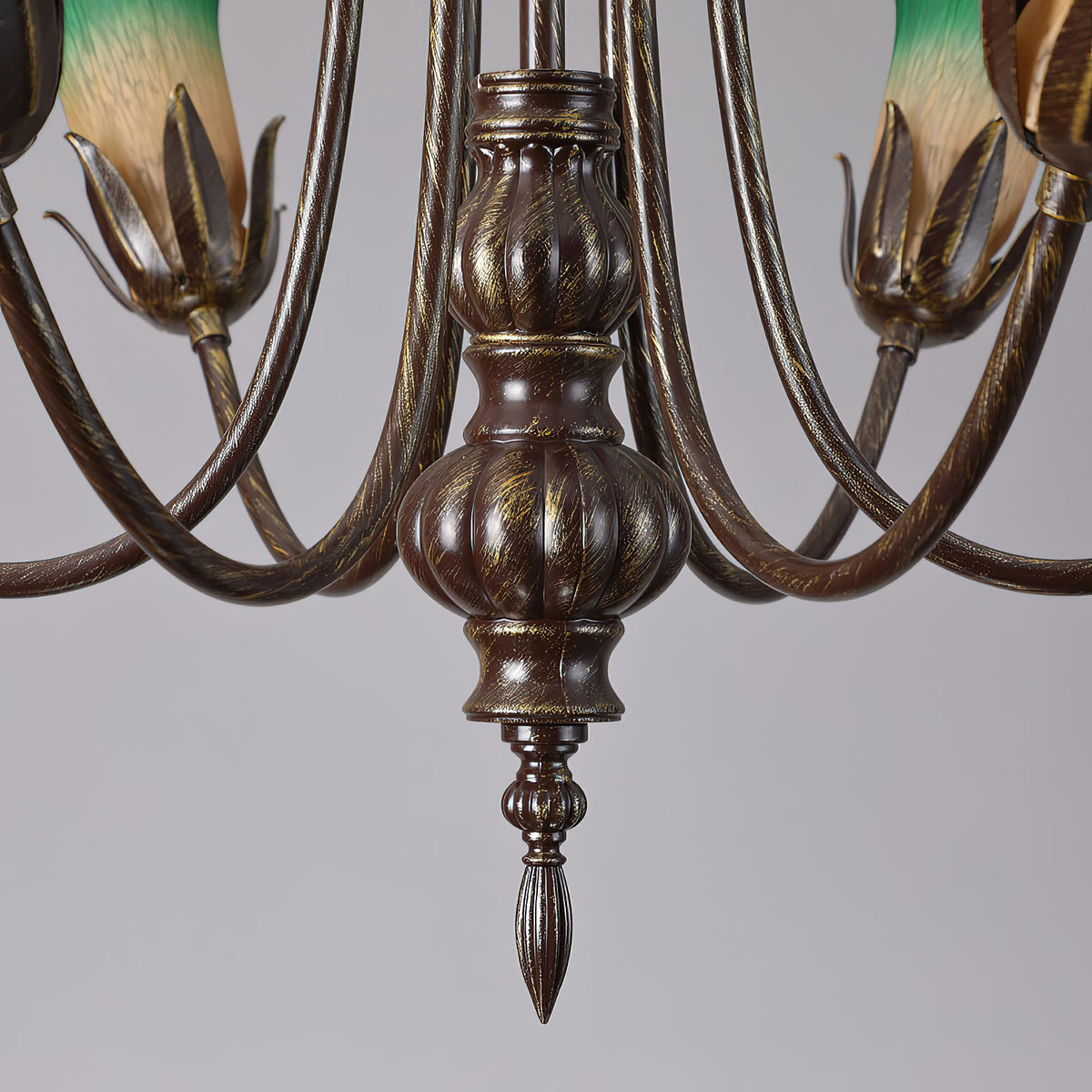 Meyda Chandelier - Sleek Metal & Warm Glass Shade Pendant