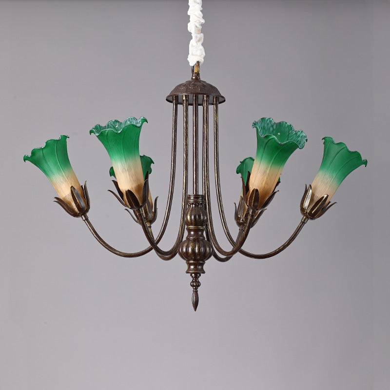 Meyda Chandelier - Sleek Metal & Warm Glass Shade Pendant
