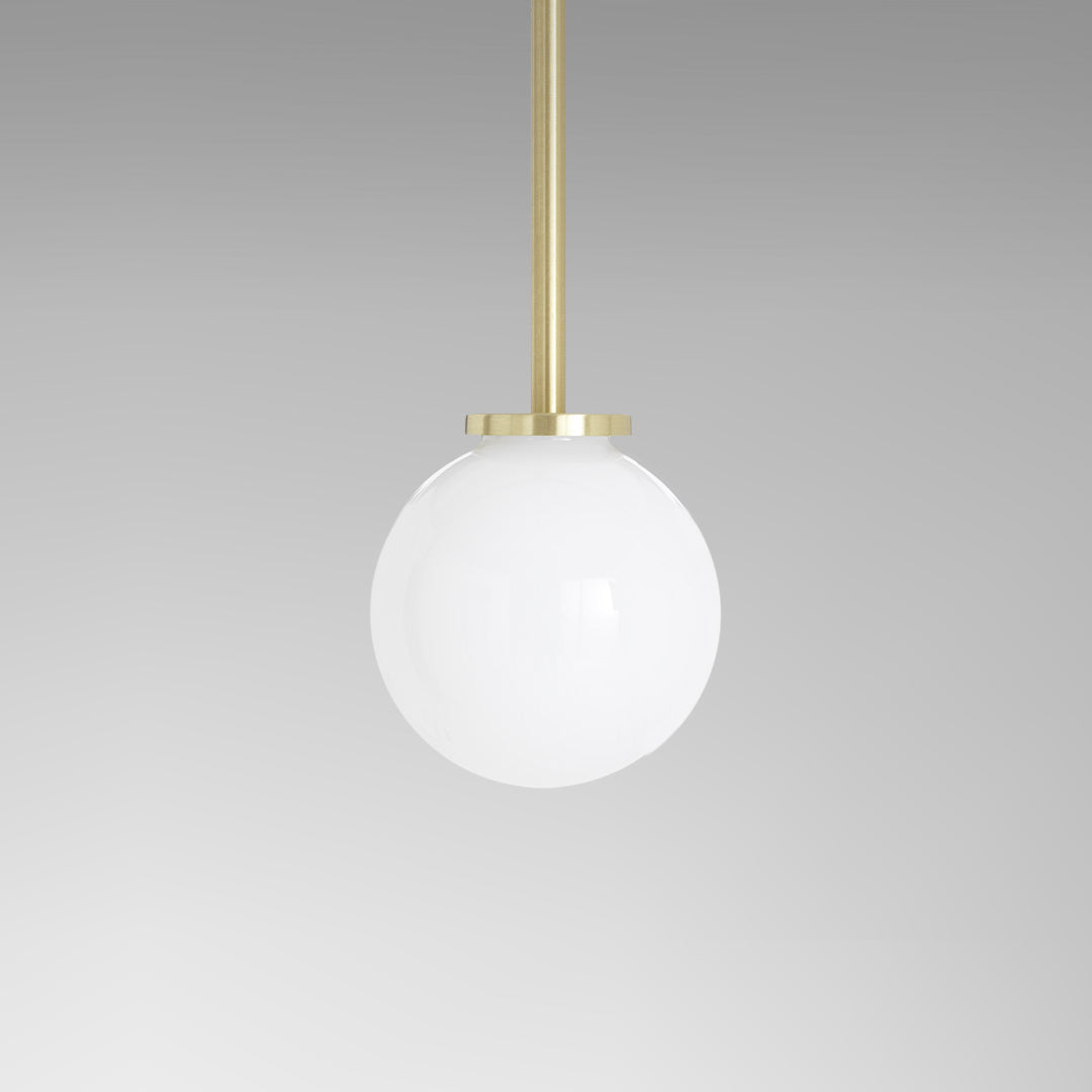 Mezzo Cluster Chandelier - Italian Retro Brass & White Glass Orb Pendant