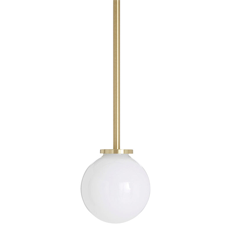 Mezzo Cluster Chandelier - Italian Retro Brass & White Glass Orb Pendant