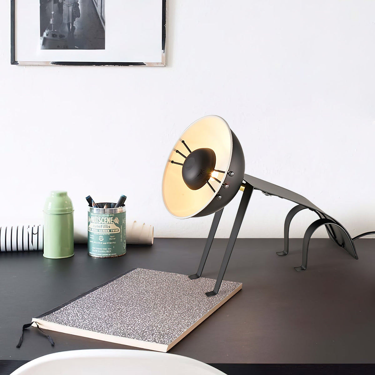 Micha Cat Table Lamp - Playful Metallic Feline Accent Light