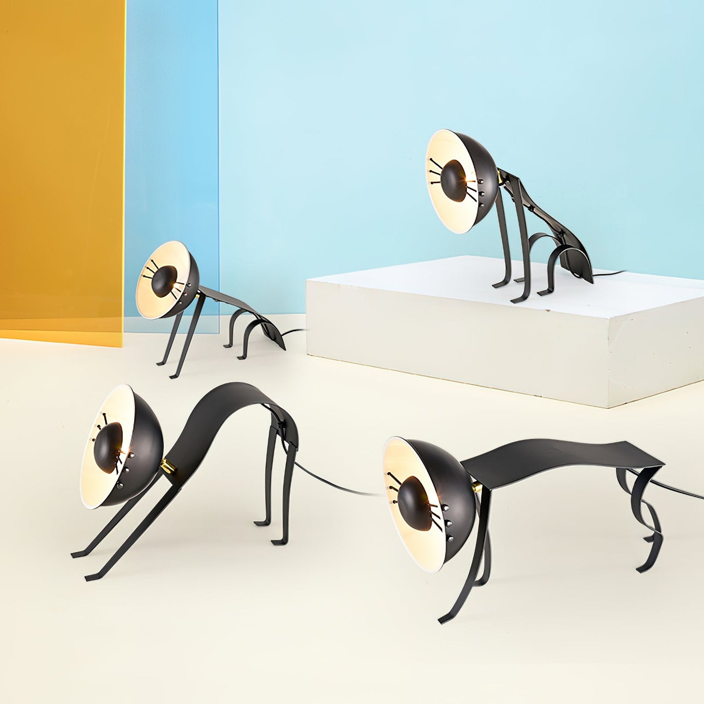 Micha Cat Table Lamp - Playful Metallic Feline Accent Light