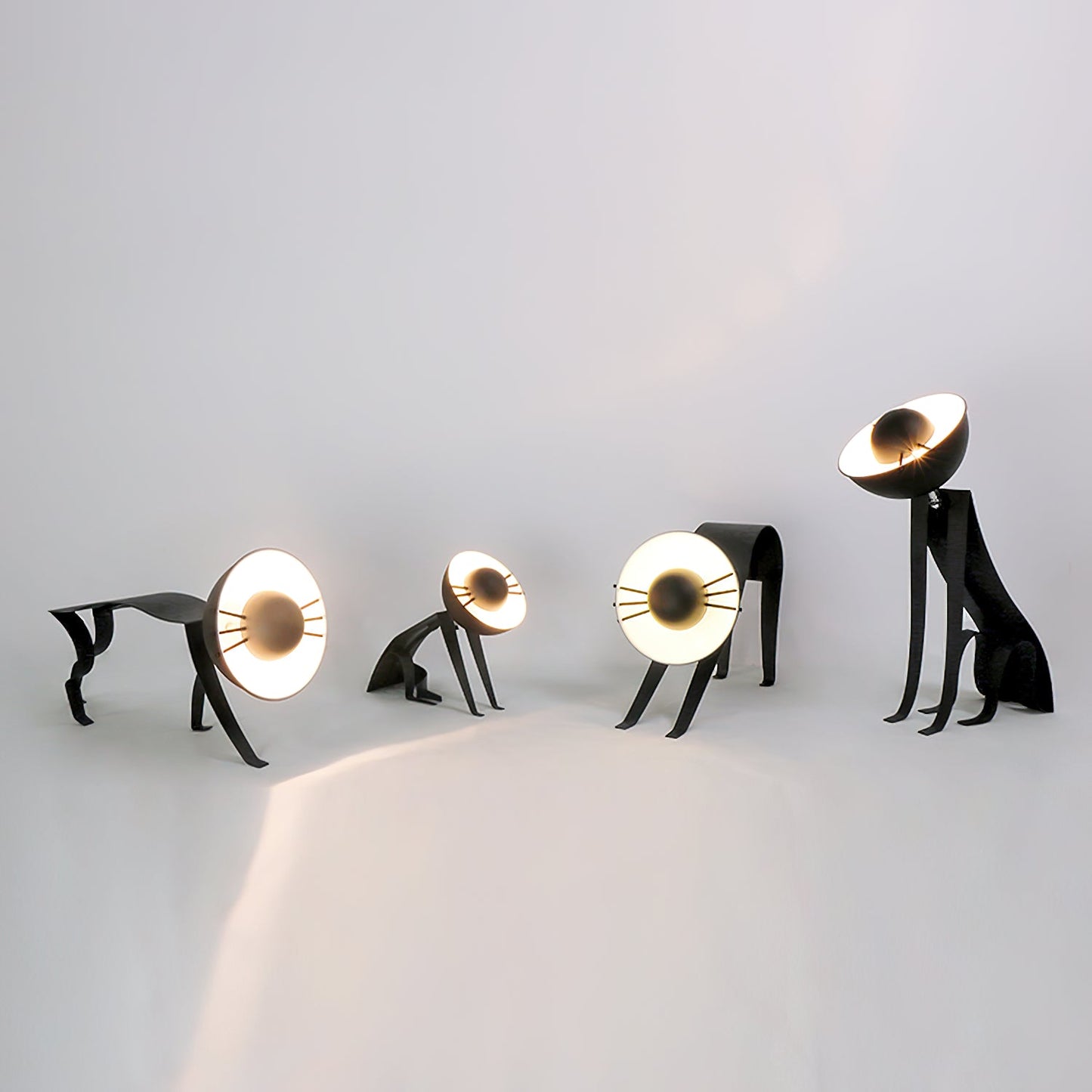Micha Cat Table Lamp - Playful Metallic Feline Accent Light