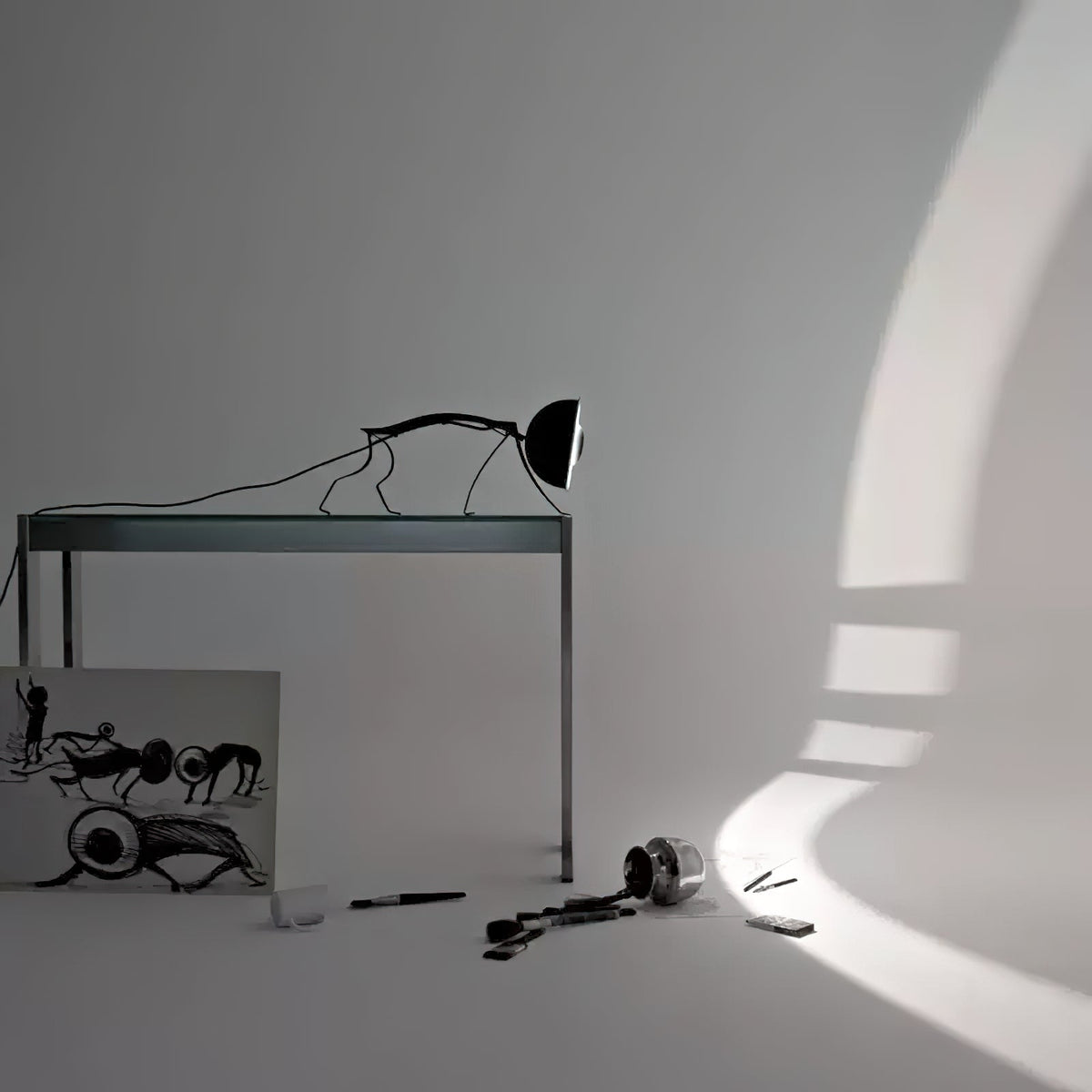 Micha Cat Table Lamp - Playful Metallic Feline Accent Light