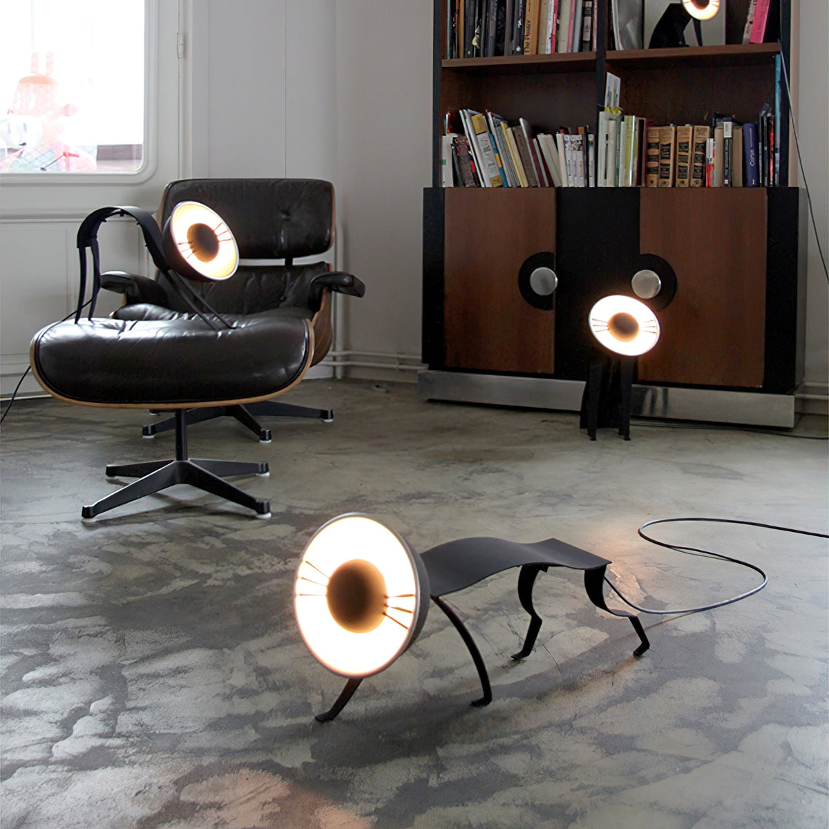 Micha Cat Table Lamp - Playful Metallic Feline Accent Light