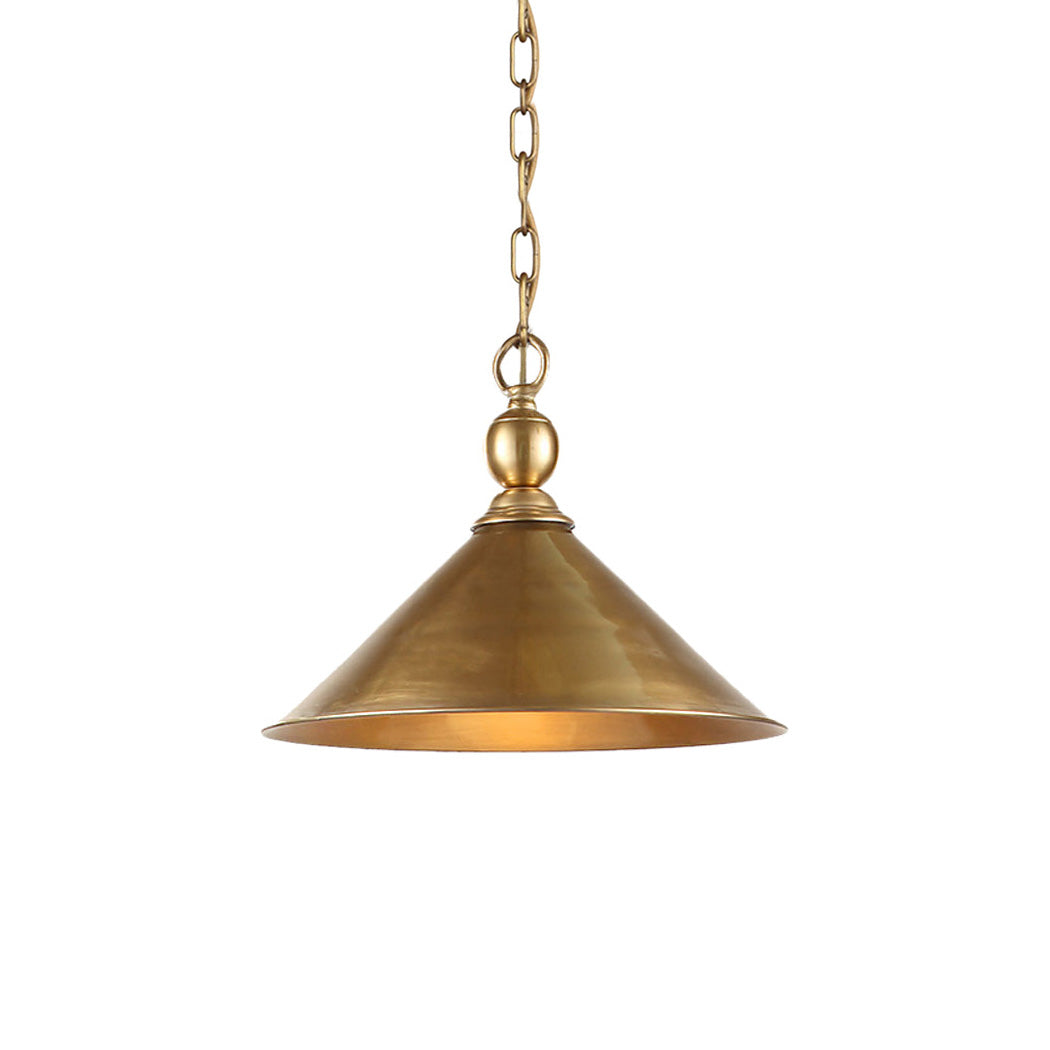 Midvale Pendant Light - Compact Patina Brass Architectural Dome Light