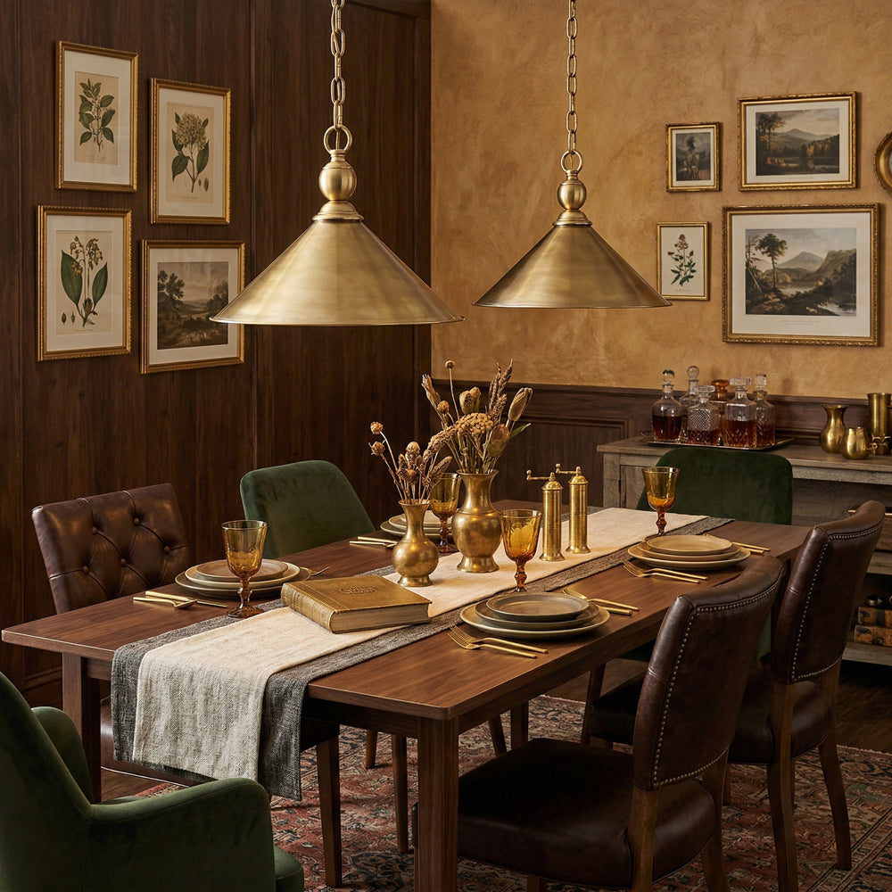 Midvale Pendant Light - Compact Patina Brass Architectural Dome Light