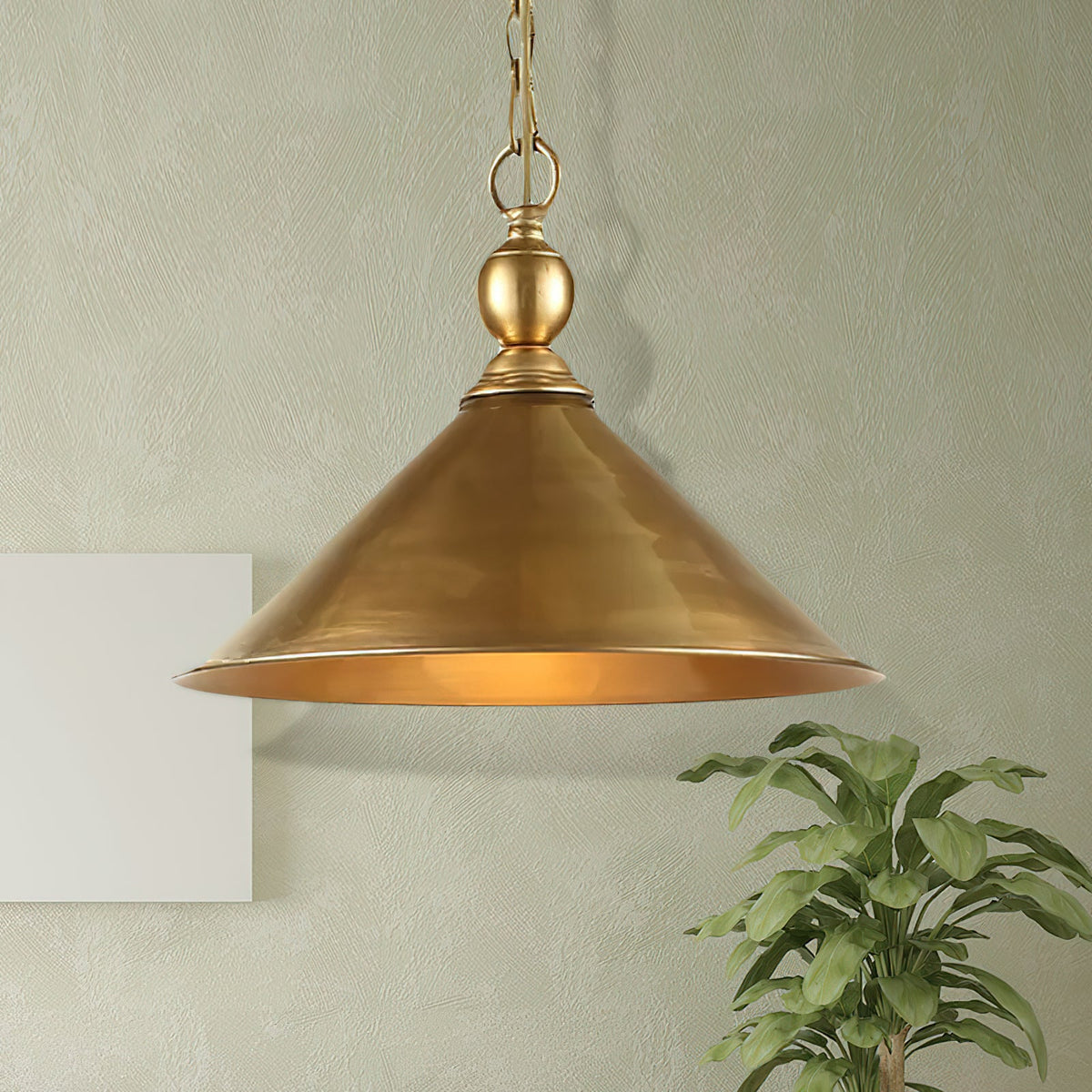 Midvale Pendant Light - Compact Patina Brass Architectural Dome Light