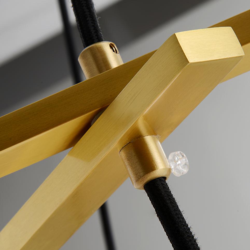 Miira Alabaster Chandelier - Natural Brass & Carved Alabaster Orb Pendant