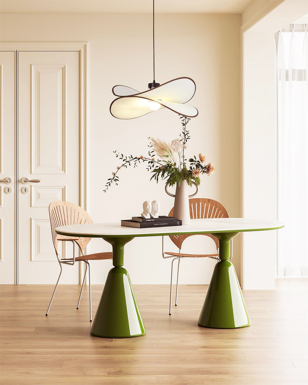 Miley Pendant Lamp - Wabi-Sabi Fabric Shade & Metal Accent Light