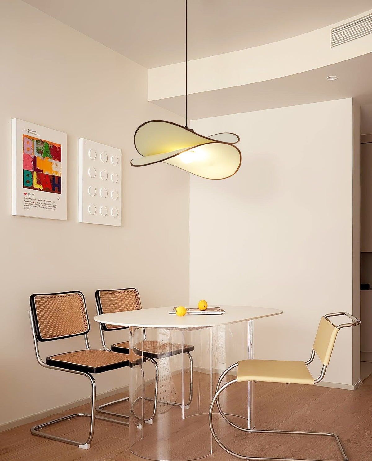 Miley Pendant Lamp - Wabi-Sabi Fabric Shade & Metal Accent Light