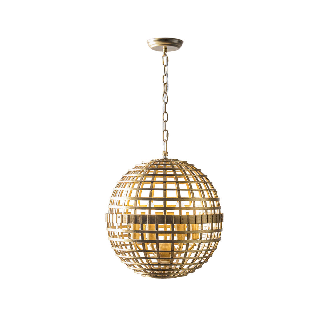 Mill Globe Pendant Lamp - Woven Metal Strip Openwork Orb Light