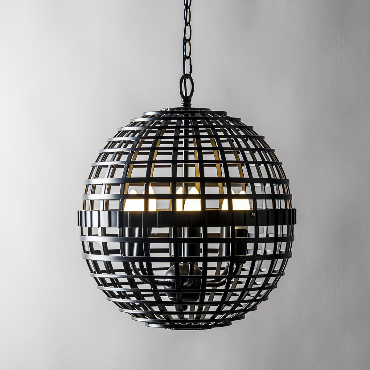 Mill Globe Pendant Lamp - Woven Metal Strip Openwork Orb Light