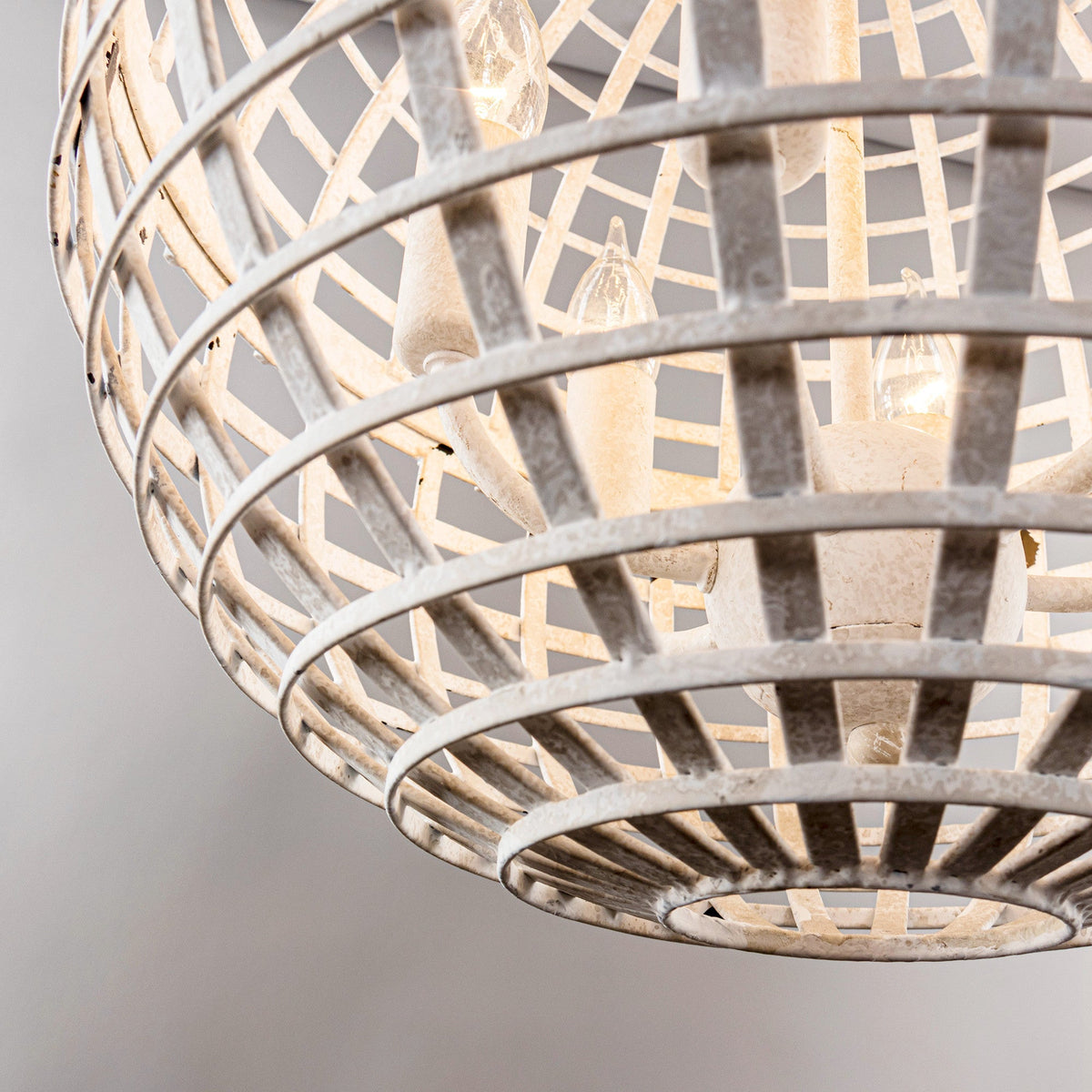 Mill Globe Pendant Lamp - Woven Metal Strip Openwork Orb Light