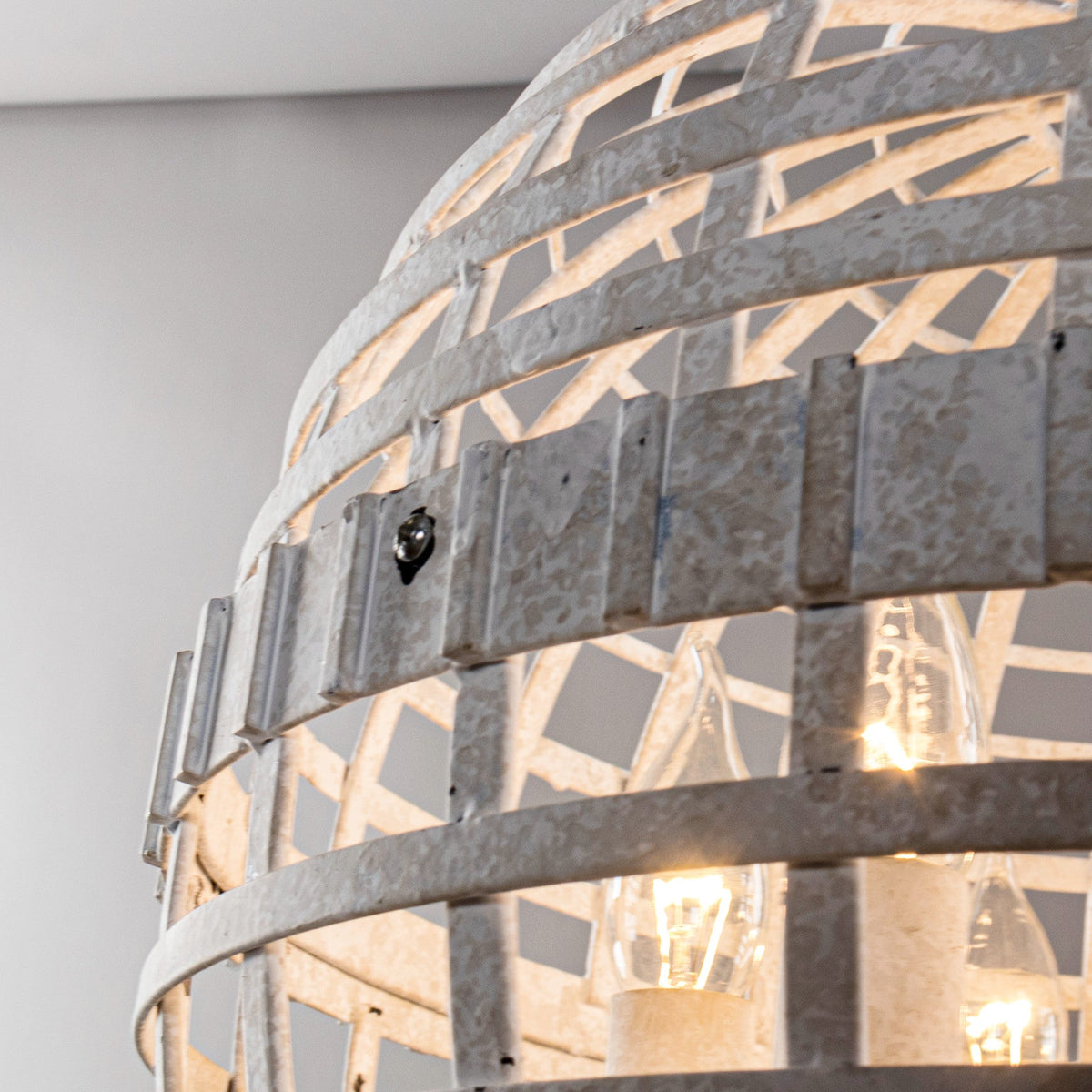 Mill Globe Pendant Lamp - Woven Metal Strip Openwork Orb Light