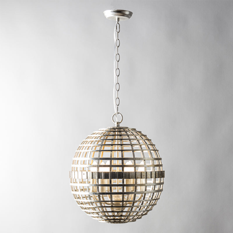 Mill Globe Pendant Lamp - Woven Metal Strip Openwork Orb Light