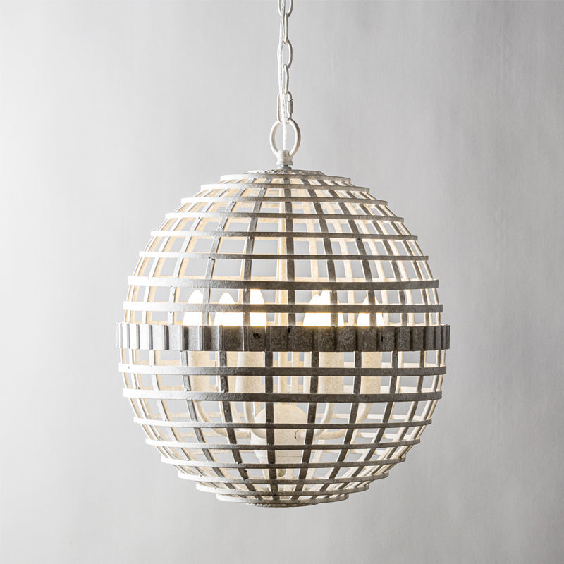 Mill Globe Pendant Lamp - Woven Metal Strip Openwork Orb Light