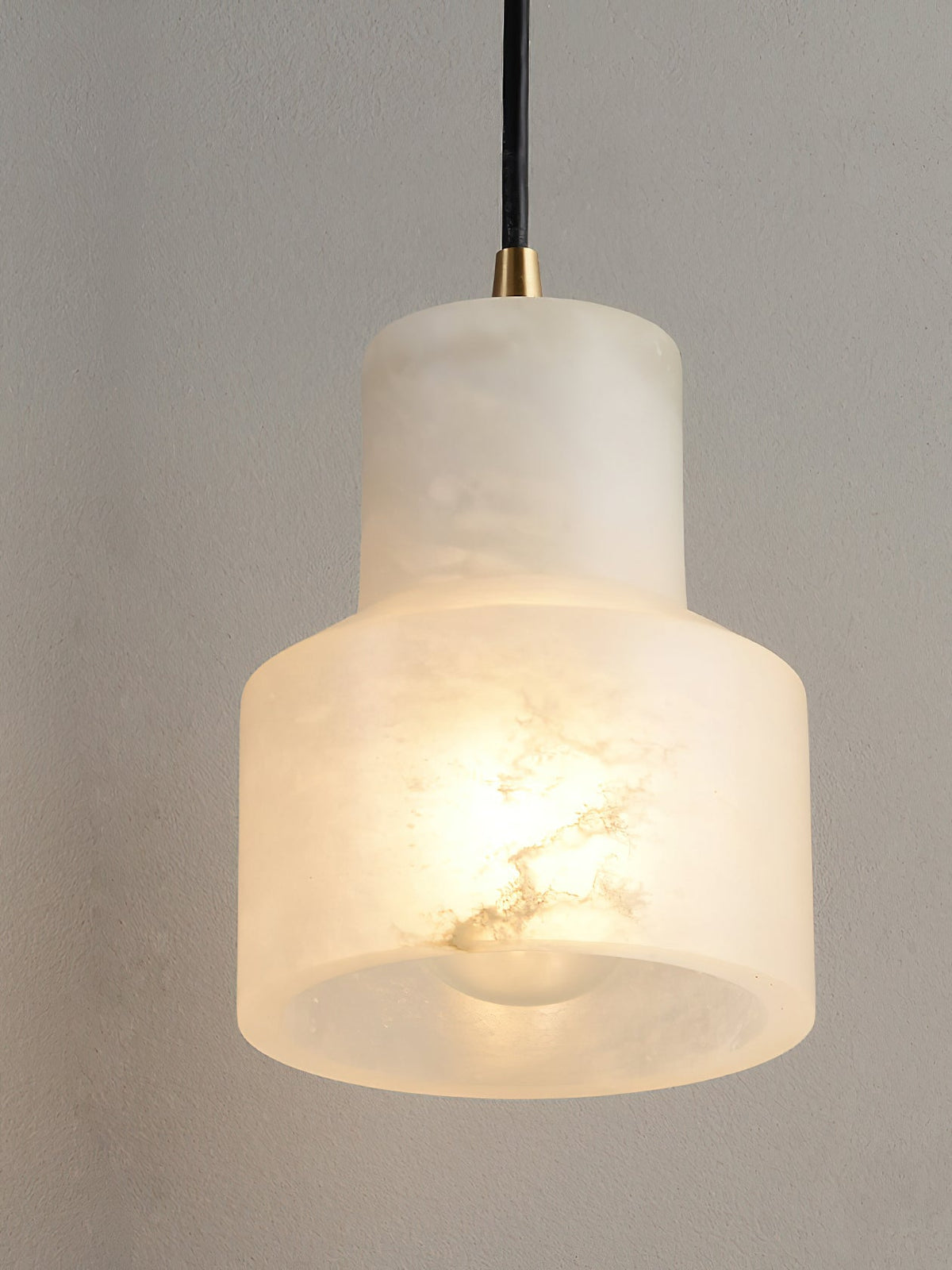 Millson Alabaster Pendant Light - Natural Stone Globe & Brass Fitting
