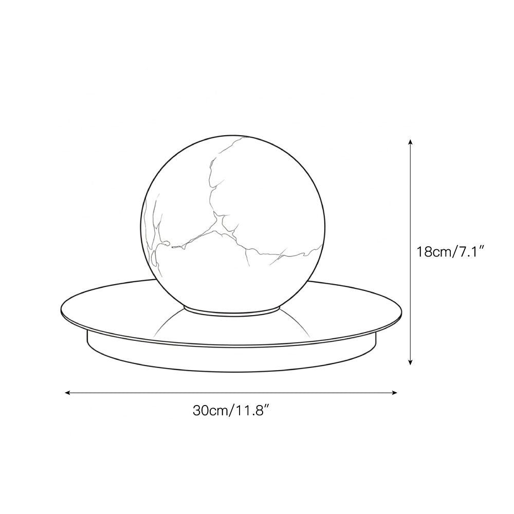 Mini Alabaster Moon Table Lamp - Spherical Natural Alabaster & Brass Accent Light