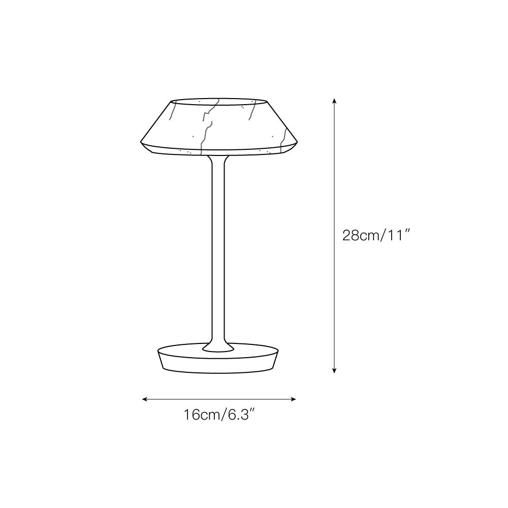 Mini Fiore Cordless Table Lamp - Rechargeable Marble & Aluminium Accent Light