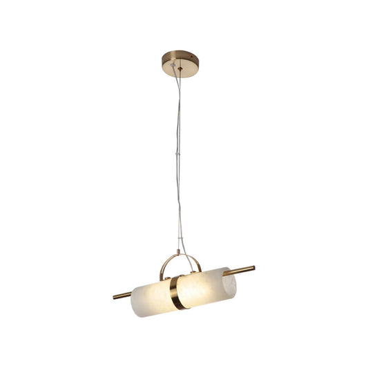 Mini Cylindrical Alabaster Pendant Light - Natural Stone LED Bar Light