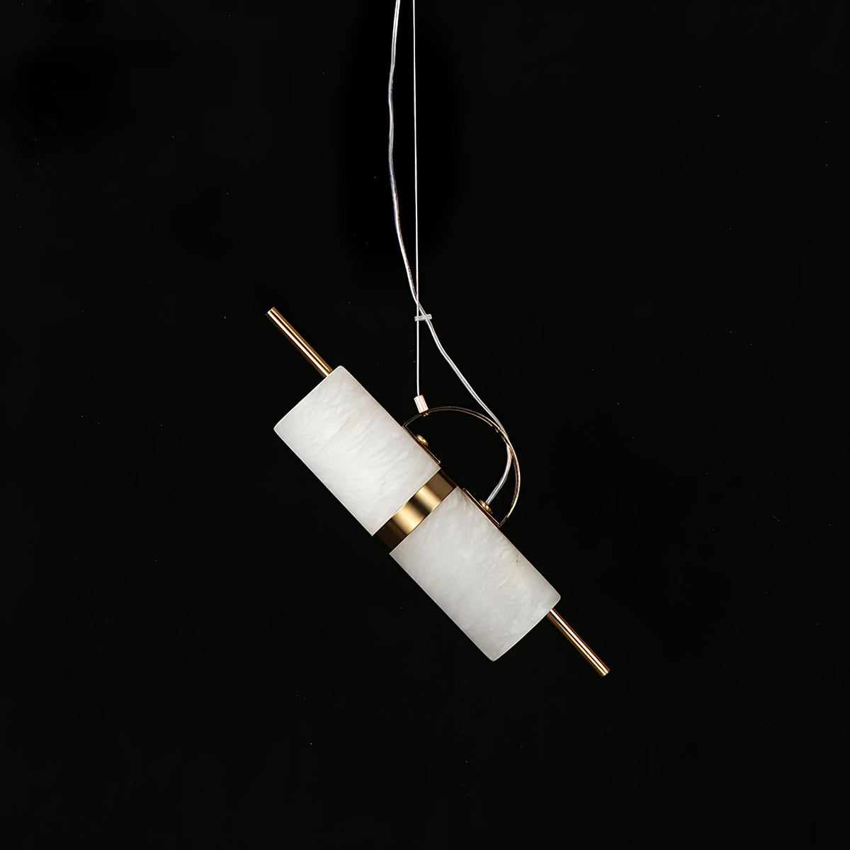 Mini Cylindrical Alabaster Pendant Light - Natural Stone LED Bar Light