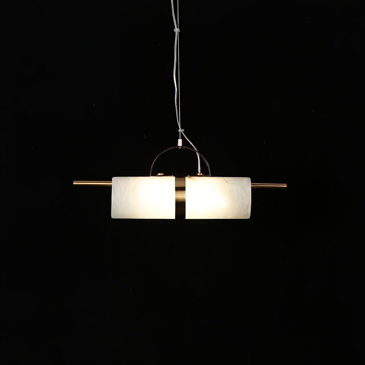 Mini Cylindrical Alabaster Pendant Light - Natural Stone LED Bar Light