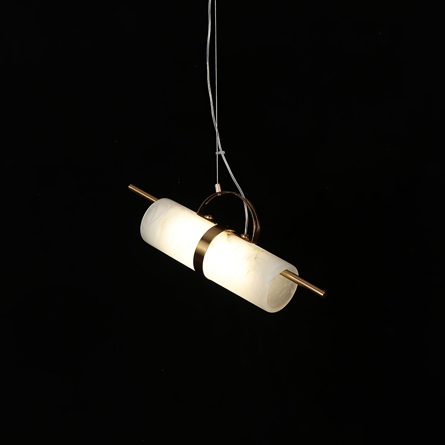 Mini Cylindrical Alabaster Pendant Light - Natural Stone LED Bar Light