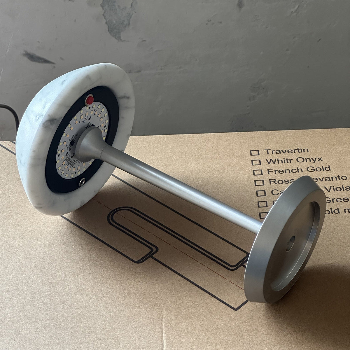 Mini Fiore Cordless Table Lamp - Rechargeable Marble & Aluminium Accent Light