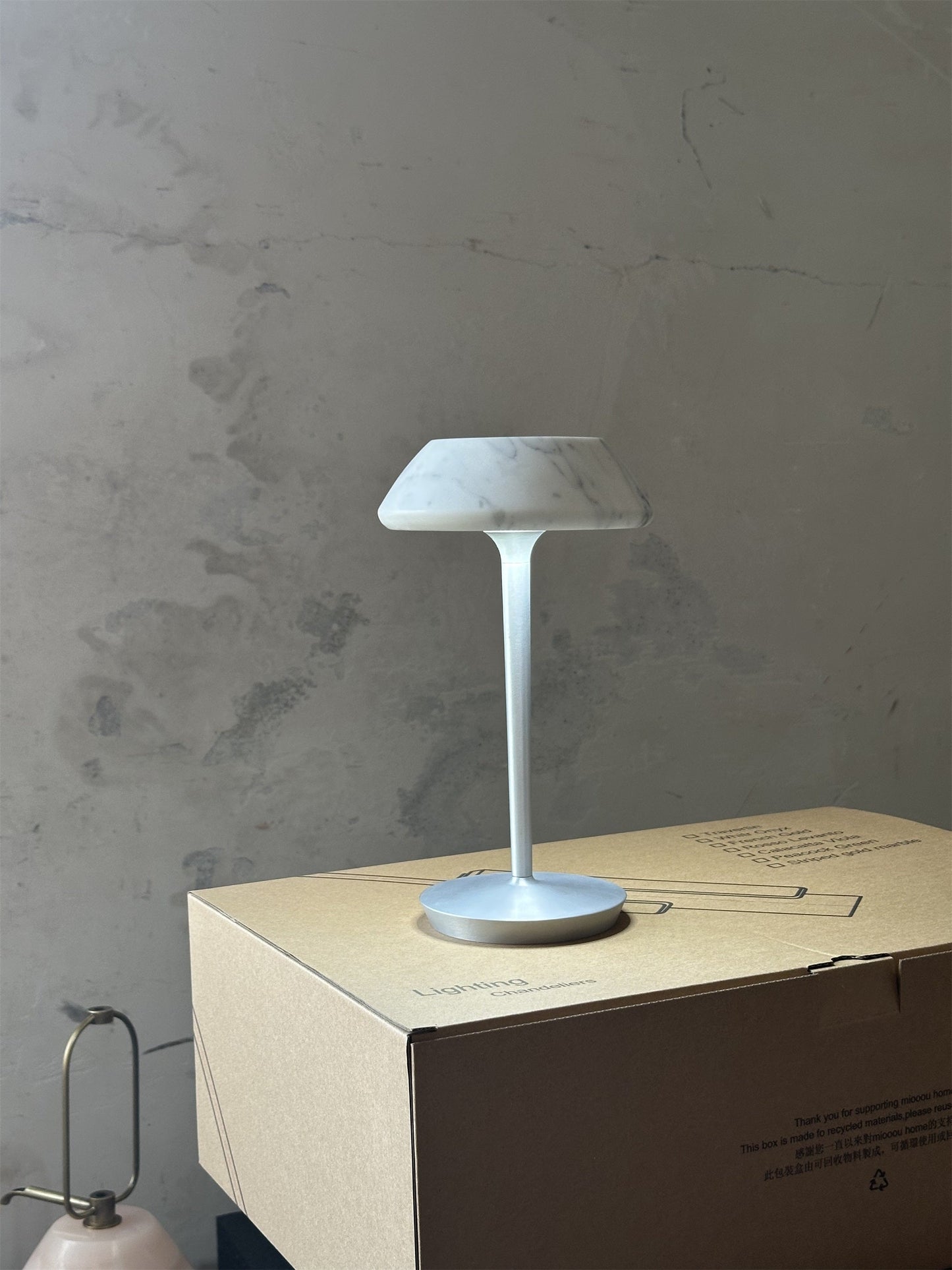 Mini Fiore Cordless Table Lamp - Rechargeable Marble & Aluminium Accent Light