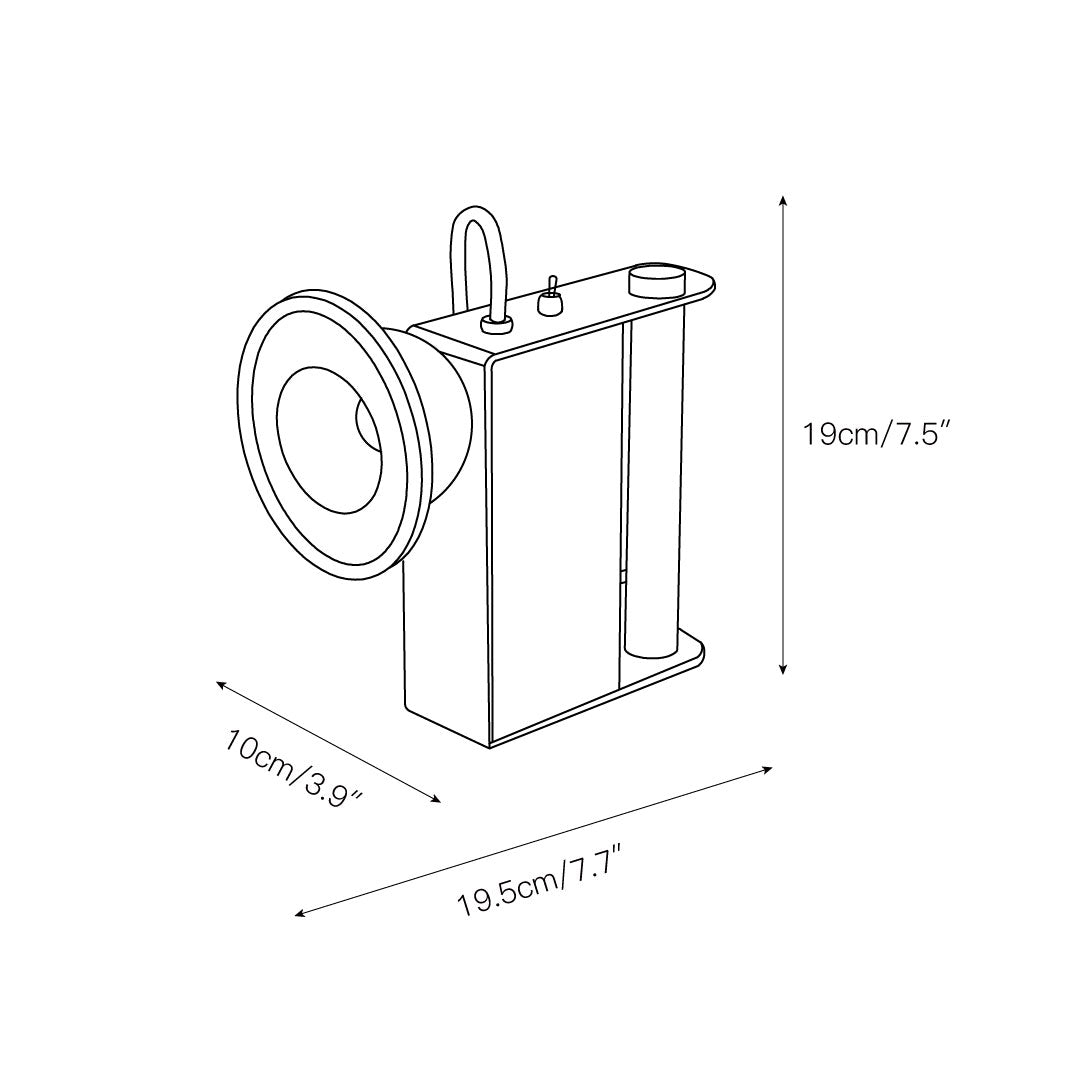 Minibox Table Lamp - Playful Metallic Task Light with Magnetic Head