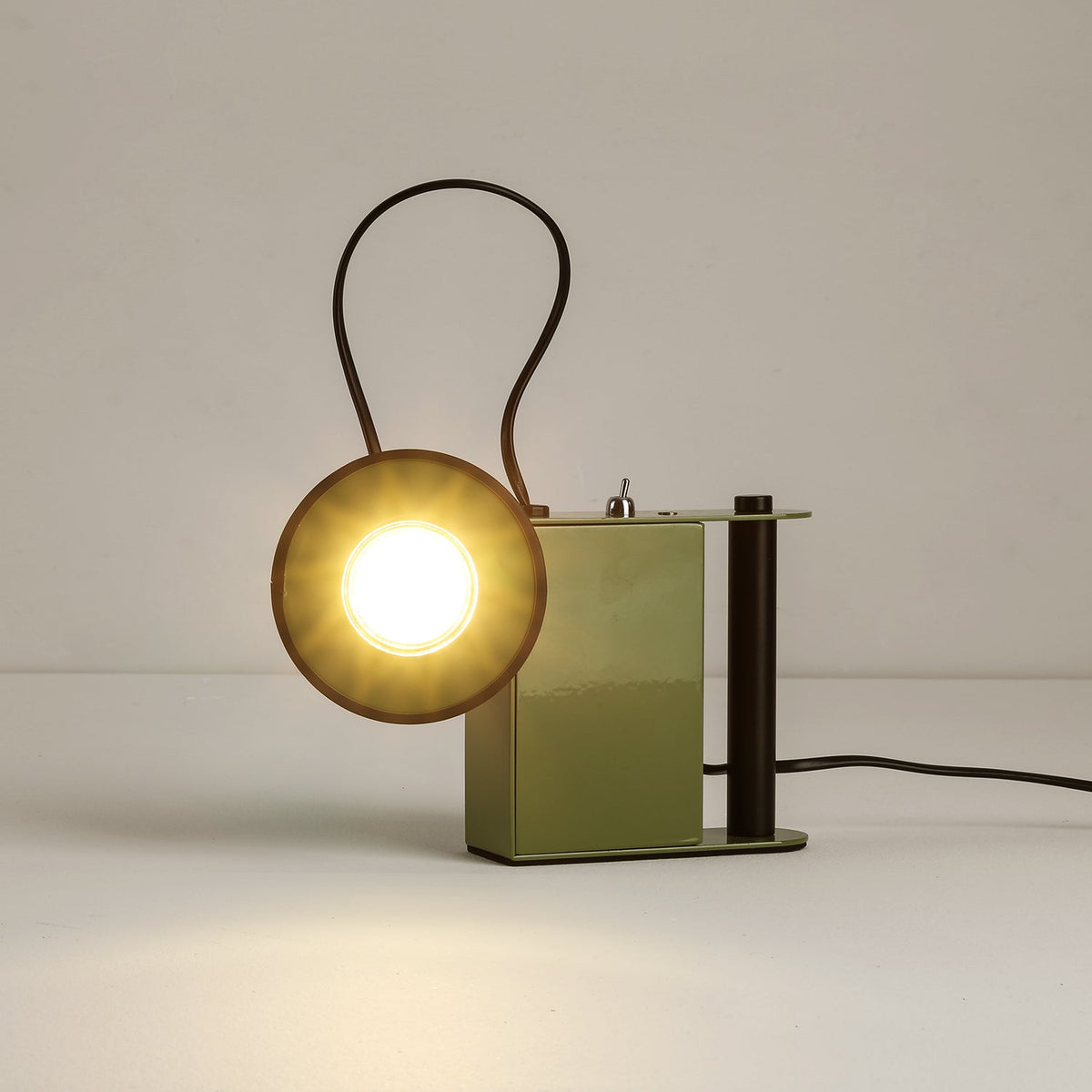 Minibox Table Lamp - Playful Metallic Task Light with Magnetic Head